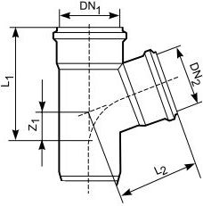 Tee kanalizimi Magnaplast KGEA 20360, 200/110 mm, 45°, gri