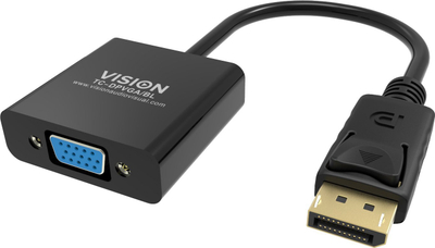 Видео адаптер Vision TC-DPVGA/BL, DisplayPort во VGA, црн