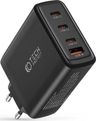 Karikues rrjeti Tech-Protect NC100W GaN, 4 porta, 100W PD QC 3.0, i zi