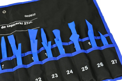 Set veglash tapiceri Geko GO2632, 27 copë, najlon, blu