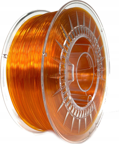 Filament 3D Devil Design PETG, 1.75mm, 1kg, portokalli transparent