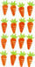 Ornamente dekorative vetëngjitëse prej fetre CRAFT WITH FUN Carrots, set me 16 copë, shumëngjyrëshe