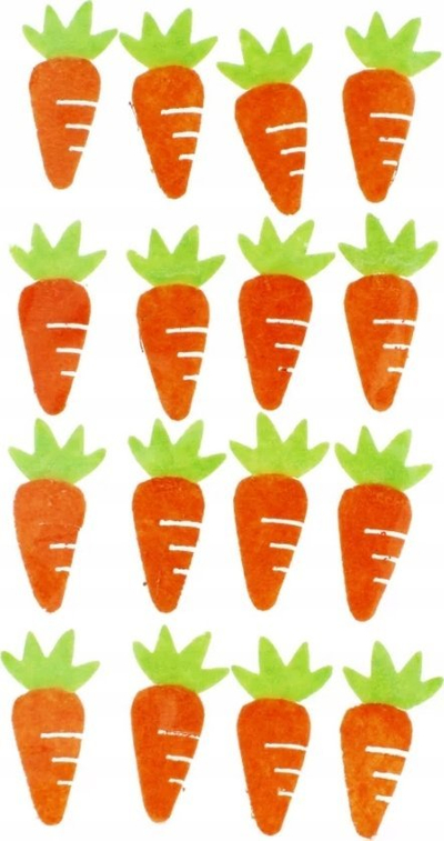 Ornamente dekorative vetëngjitëse prej fetre CRAFT WITH FUN Carrots, set me 16 copë, shumëngjyrëshe