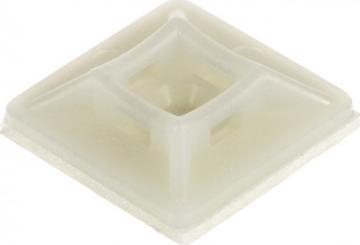 Mbajtëse për lidhëse kabllosh PS-4-19X19/W, 19 x 19 mm, me ngjitës dhe vida, e bardhë