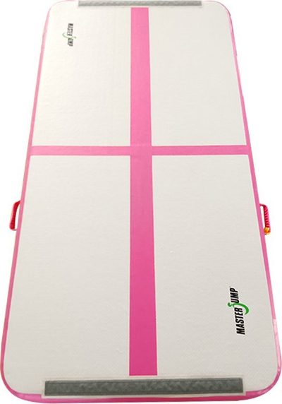 Dyshek gjimnastike me ajër Masterjump Airtrack Master 2 m, 200 x 100 x 10 cm, për akrobaci, i bardhë me rozë