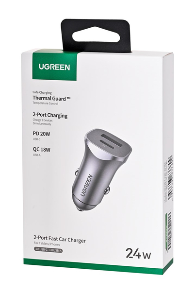 Karikues makinë Ugreen CD130, 1x USB A 1x USB C, 24W, gri