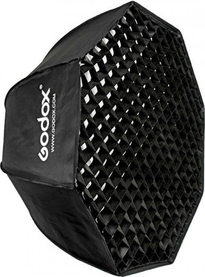 Softbox oktagonale Godox, rrjetë honeycomb, montim Bowens, e zezë