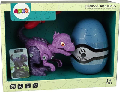 Lodër dinosauri Lean Sport Stygimoloch, set me vezë dhe kaçavidë DIY, vjollcë