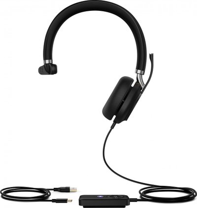 Kufje me kabllo Yealink UH38 Mono Teams, USB C USB, e zezë