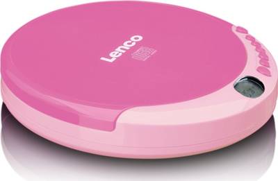 CD player i vogël portativ Lenco CD-011, me ekran LCD, dalje 3.5 mm për kufje, rozë