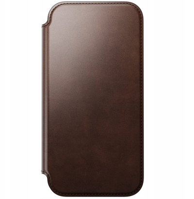 Këllëf folio Nomad Modern Leather për iPhone 17 Pro Max, lëkurë Horween, kafe
