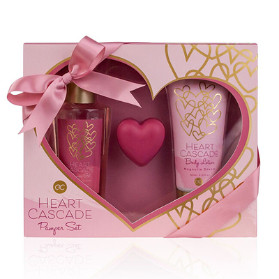 Set për trup Accentra Heart Cascade, xhel dushi 120 ml + losion për trup 90 ml + balsam për buzë 2.5 g