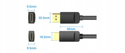 Kabllo Vention DisplayPort në HDMI, 3m, Full HD 1080p, i zi