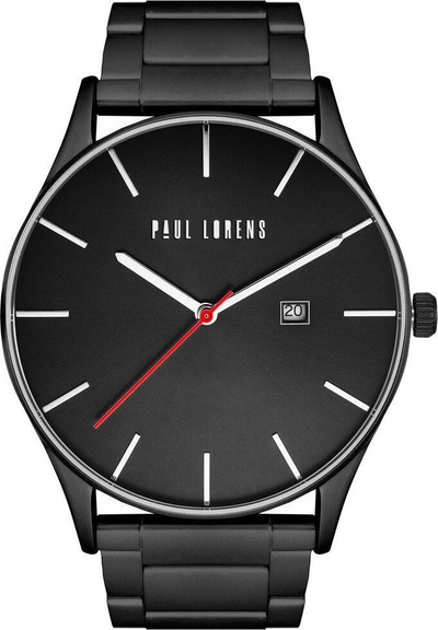 Orë dore Paul Lorens PL7028B2-1A5, kuarc, mban ujë 30m, e zezë