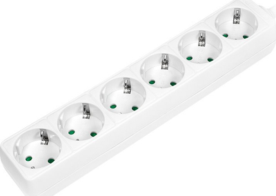 Zgjatues rryme LogiLink LPS238, 6 priza, 1.5m, i bardhë