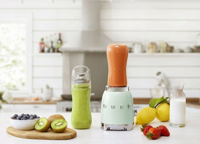 Blender personal Smeg 50's Style, 2 shpejtësi, me shishe Tritan, jeshile pastel