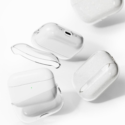 Kapak mbrojtës Ringke Air Series për AirPods Pro 3, TPU, me karabinë, transparent