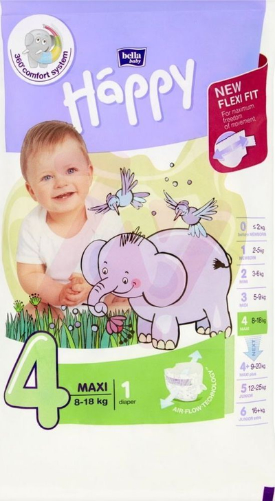 Pelenë Bella Happy Maxi 4, 8-18 kg, një copë