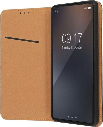 Këllëf telefoni Forcell për Xiaomi Redmi 9A, lëkurë, tip portofol, i zi