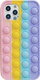 Mbulesë telefoni Bubble Anti Stress Sensory, iPhone 11 Pro, silikon, pastel me shumë ngjyra