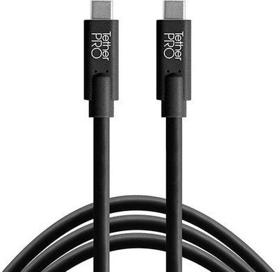 Kабел TetherTools TetherPro USB-C во USB-C, 4.6m, црн