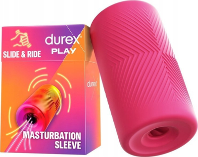 Masturbator për meshkuj Durex Play Slide and Ride, me teksturë nga brenda, i papërshkueshëm nga uji, rozë