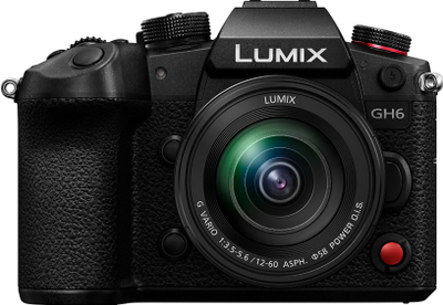 Kamerë mirrorless Panasonic Lumix GH6, sensor 25.2MP, video 5.7K, me objektiv 12-60mm, e zezë