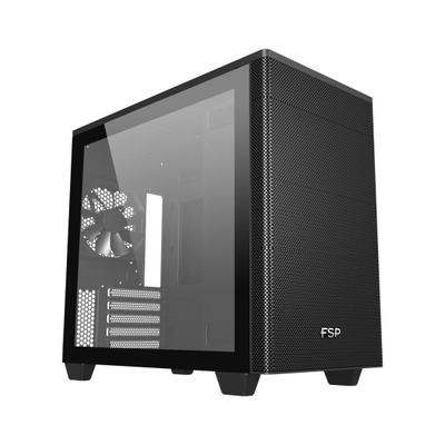 Kornizë PC Fortron FSP CST 360 B, Mini Tower, xham i temperuar, pa furnizues energjie, e zezë