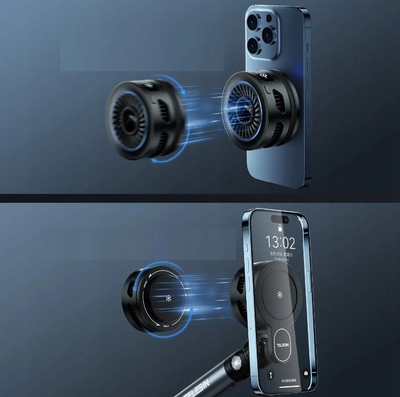 Ftohës telefoni Telesin, me karikim wireless, i zi