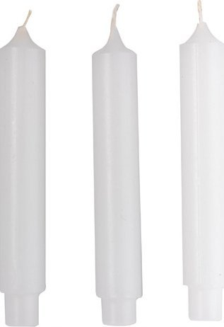 Qirinj dekorativë “Candles For Lantern”, set me 3 copë, të bardhë