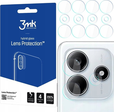 Mbrojtës lente kamere 3MK Lens Protect për Redmi Note 14 5G, set 4 copë, transparent
