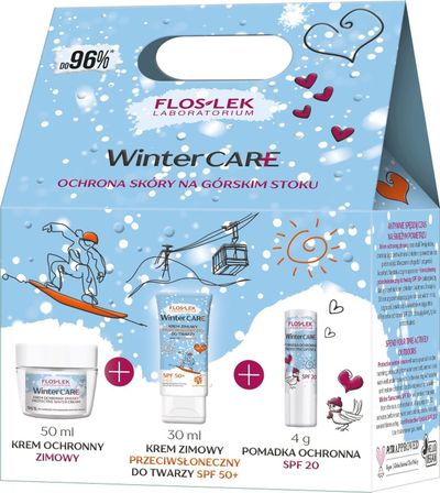 Set kujdesi dimëror Flos-Lek Winter Care Mountain Slope, krem 50 ml, krem 30 ml, balsam buzësh 4 g