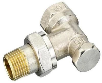 Valvul këndore Danfoss RLV S, 1/2" DN15, për radiatorë, ngjyrë argjend