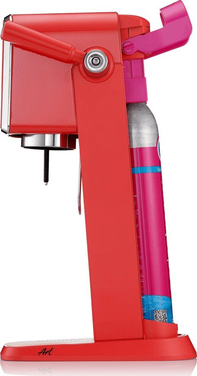 Makinë për bërjen me gaz të ujit SodaStream Red Art, me bombol dhe shishe 1L, e kuqe