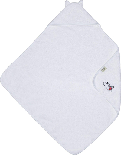 Peshqir me kapuç për bebe Moomin Arabia Moomintroll, 80x80cm, pambuk organik, i bardhë