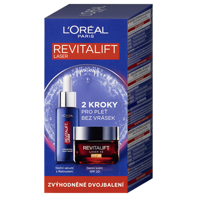 Set për përkujdesjen ndaj lëkurës L'Oréal Paris Revitalift, krem dite 50 ml + serum nate 30 ml