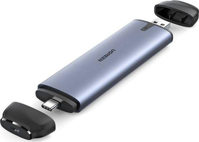 Kuti e jashtme SSD UGREEN M.2 NVMe, USB-C dhe USB-A, 10 Gbps, gri