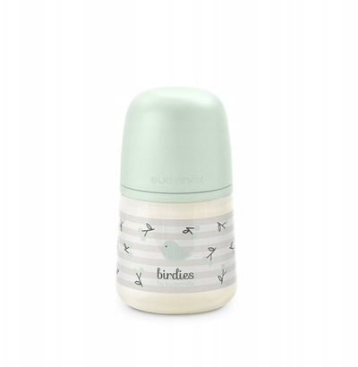 Biberon Suavinex Birdies, 150ml, silikon, mente