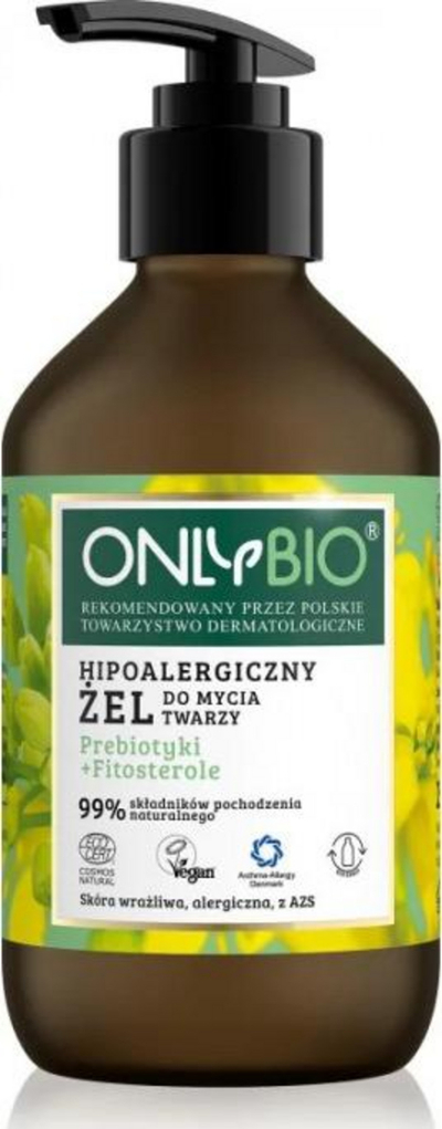 Xhel për larjen e fytyrës Only Bio me vajra probiotik dhe hipoalergjenik, 250ml