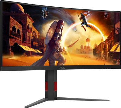 Игорски монитор AOC G4 CU34G4Z, 34\", WQHD 3440 x 1440, 240Hz, црно-црвен