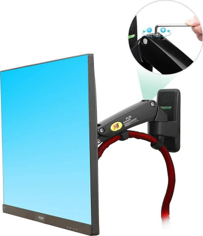 Mbajtëse muri për monitor NB F120B, 17"-27", rrotulluese, e zezë