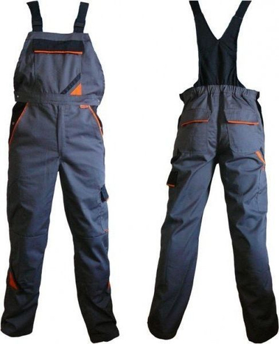 Pantallona pune me tiranta Protective Professional 60/188/1, plot me xhepa, me mbrojtje për gju, ngjyrë çelik