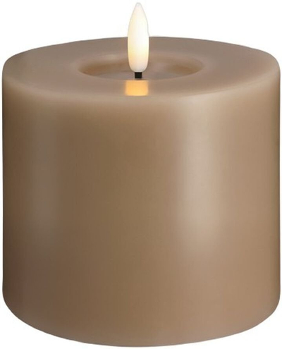 Декоративна LED свеќа Moods &amp; More Pillar Candle, 99x100mm, со тајмер, песочна боја