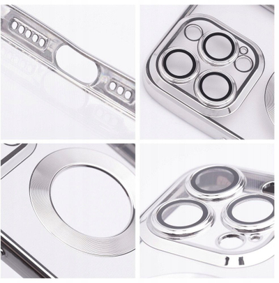 Këllëf telefoni OEM GLAM, për iPhone 17 Pro, TPU, argjendtë