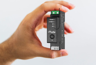 Rele smart Shelly Pro 2PM, 2 kanale, Z Wave, DIN rail