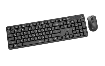 Set tastiere dhe miu wireless Gembird KBS WMS 01 CYRL, me shkronja cirilike, silent key, i zi