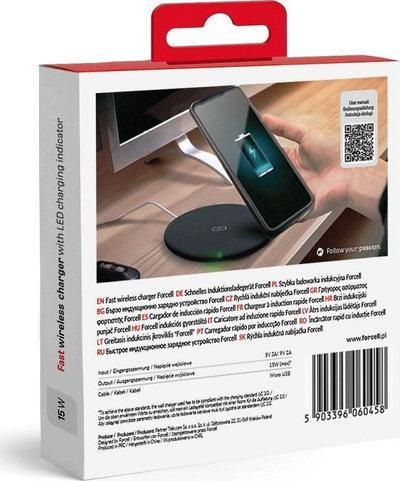 Karikues me valë ForCell Quick Charge, 2A, i zi