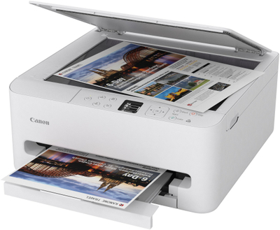 Printer multifunksional Canon PIXMA TS6550i, me ngjyra, Wi‑Fi, i bardhë
