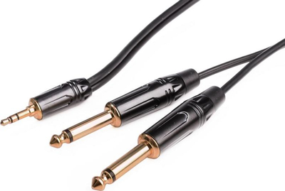 Kabllo audio Monkey Banana 231203 Solid Link, 2 m, 2 x 6.35 mm në 3.5 mm, e zezë