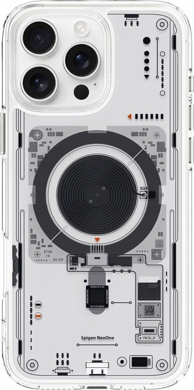 Kapak telefoni Spigen Ultra Hybrid MagFit për iPhone 16 Pro Max, magnetik MagSafe, transparent Neo One